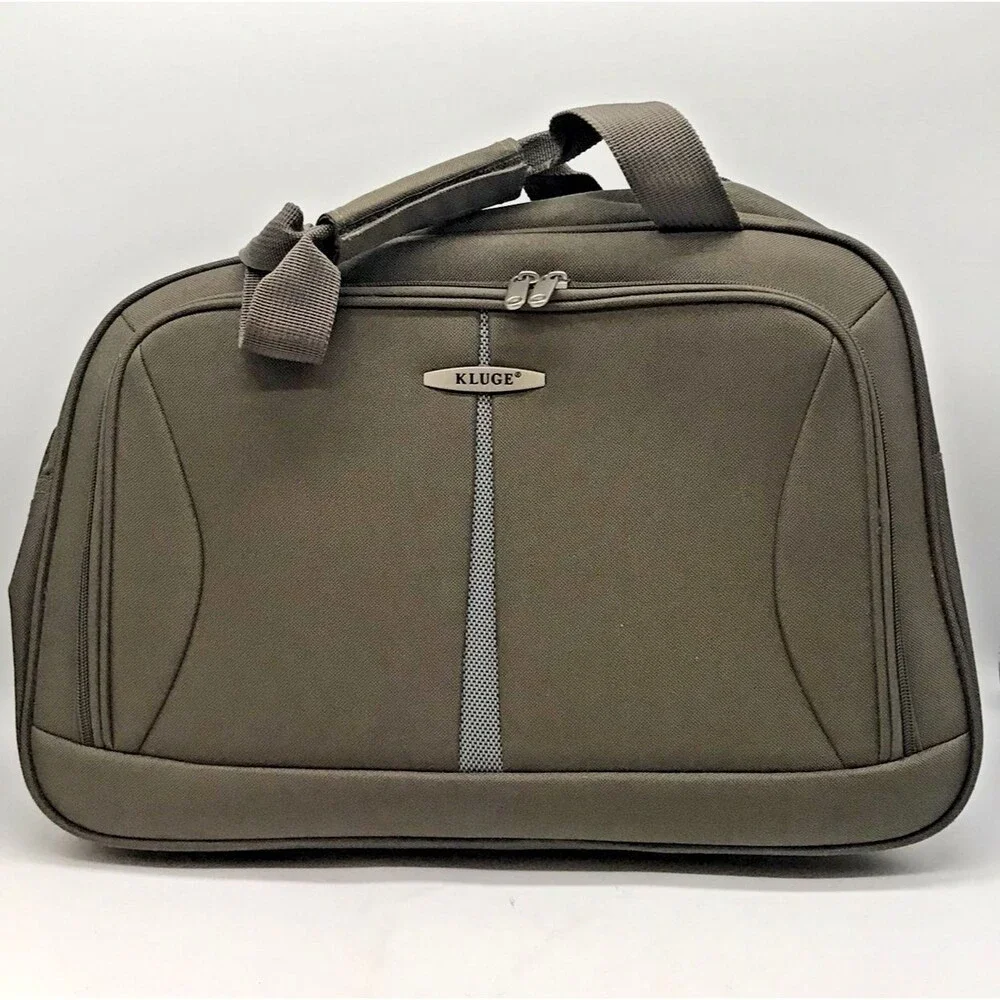 Kluge Brown Canvas Carry On Bag Travel Tote Weekender Duffle 18x12x8